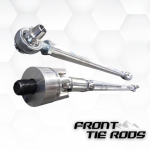 Front tie rods with hexagonal background.
